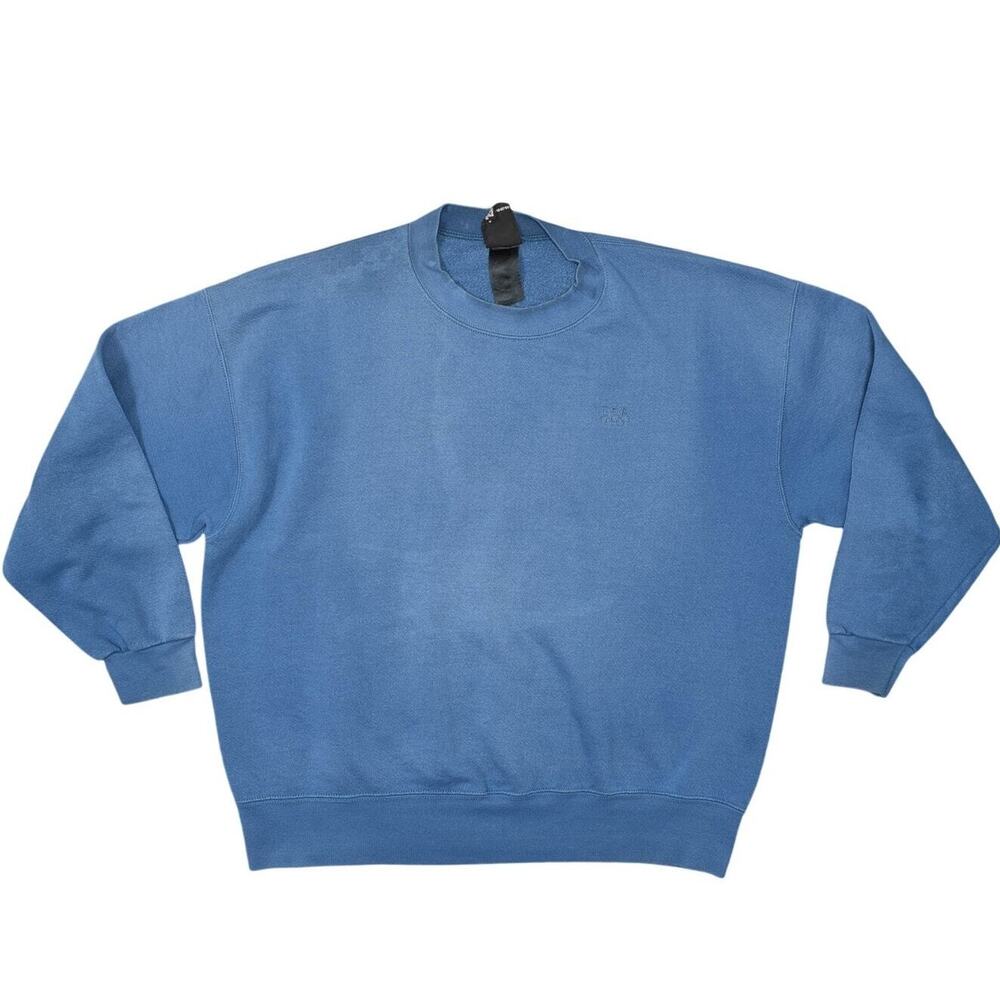 USA Olympics 90's Blue Pullover Sweater Men's L Cotton Blend Crew Neck FADED